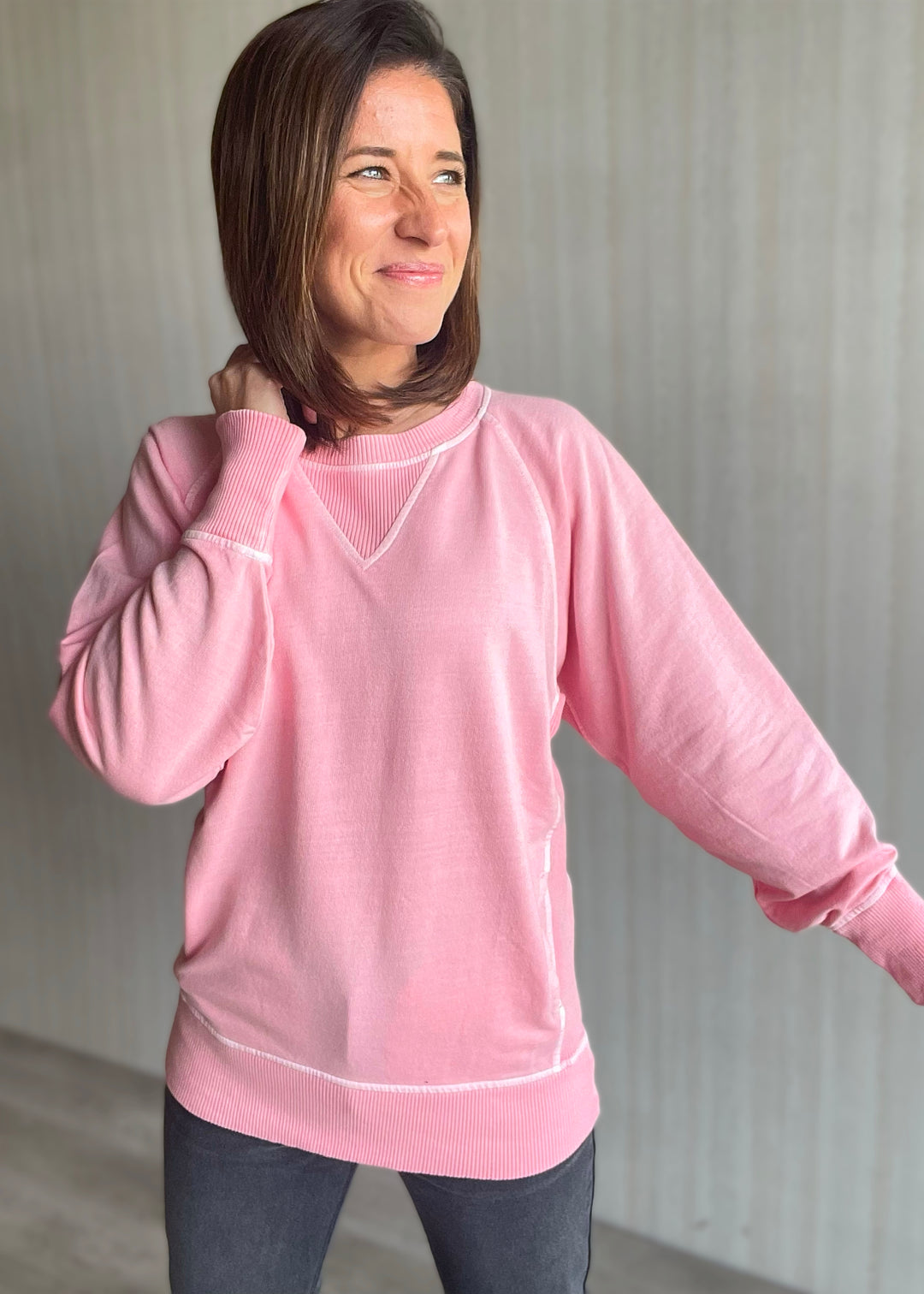 Cute Women's Bubblegum Pink Pullover Sweatshirt