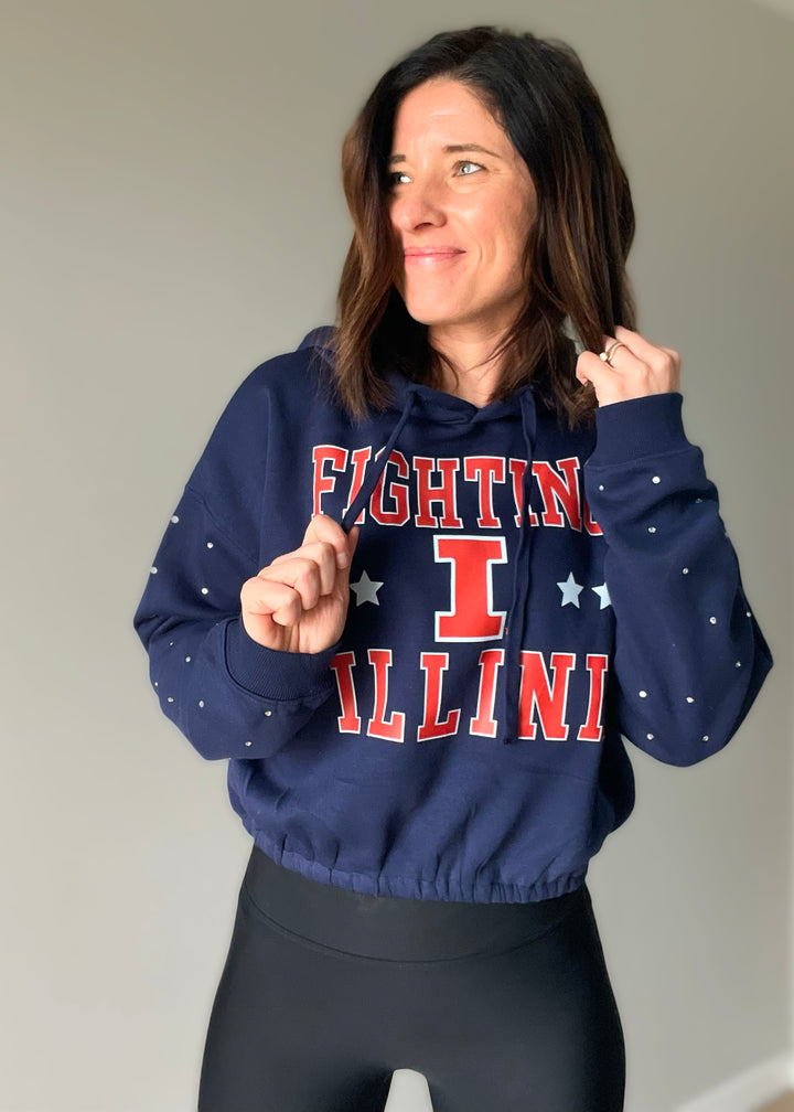 Fighting Illini Star Scrunch Hoodie