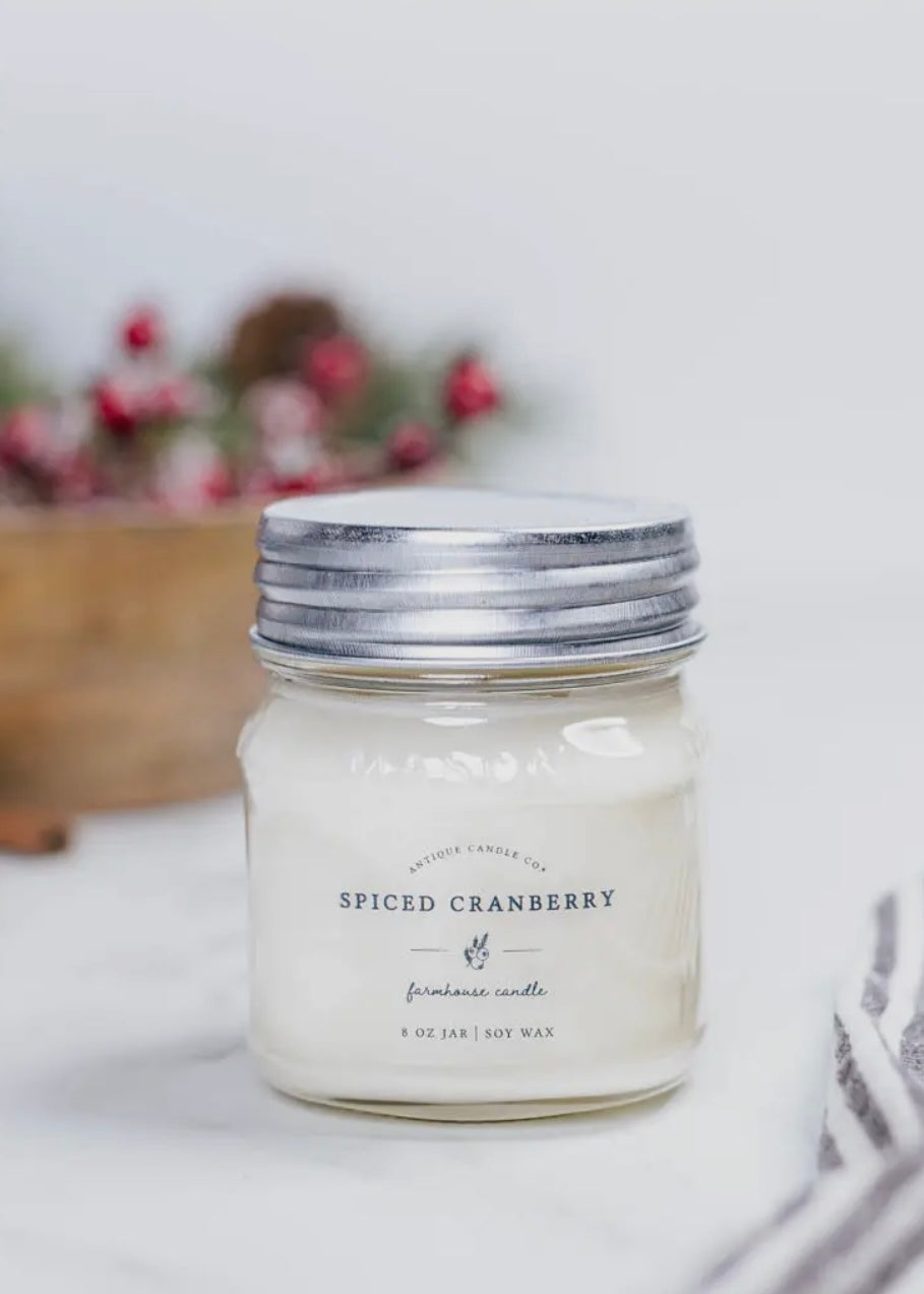 Holiday Candles - Spiced Cranberry Candle - 8 oz