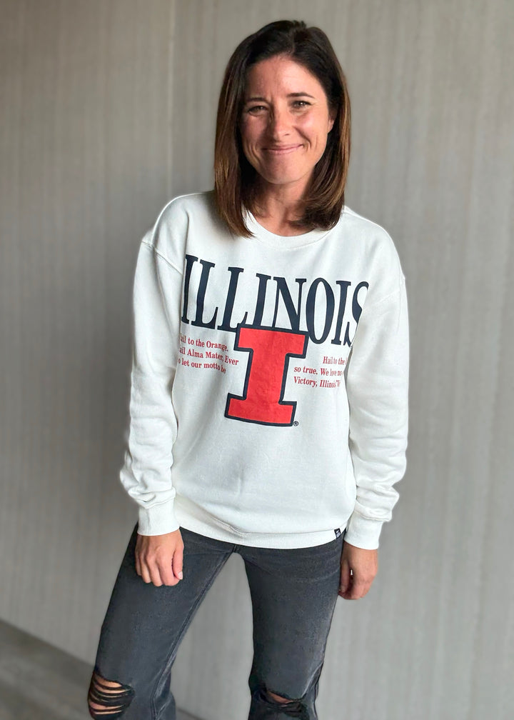 Women's Illinois Hail To the Orange Sweatshirt in white