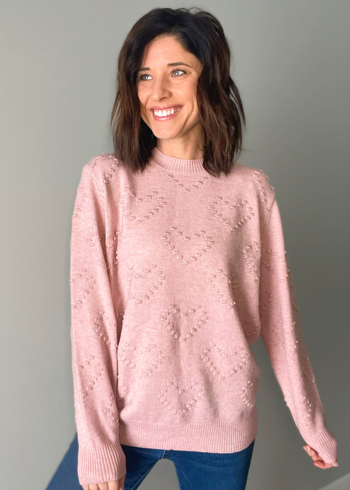 Pink Heart Sweater