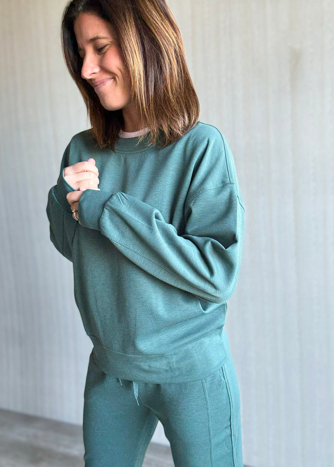 Women's Forest Green Scuba Jogger Set