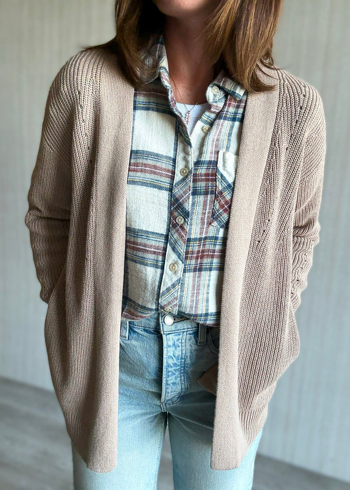 Mocha Open Cardigan