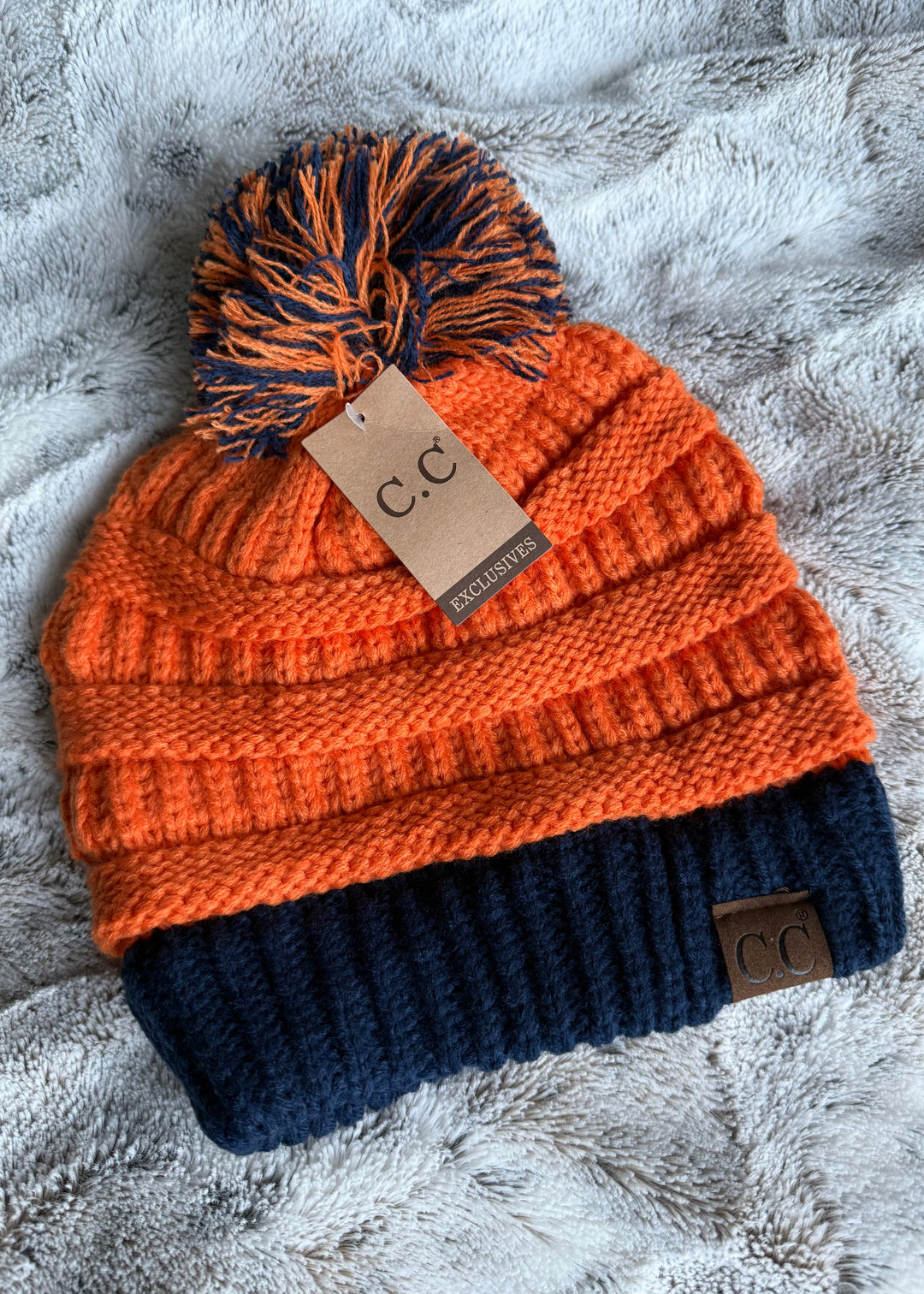 Game Day Beanie Hat (Orange & Navy)