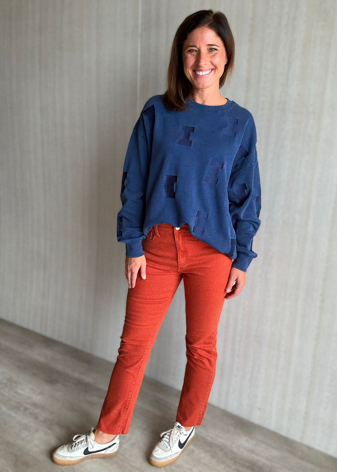 Orange High Rise Scissor Cut Hem Straight Leg Jeans  | Orange Game Day Pants