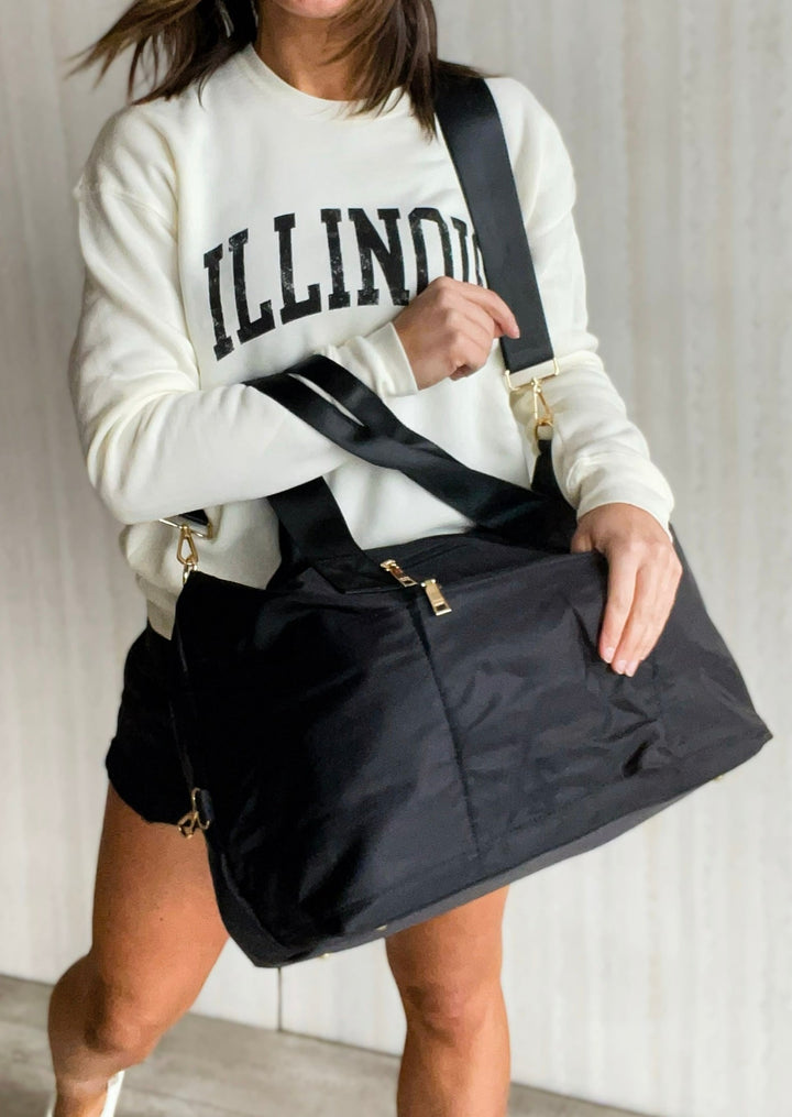Black Nylon Weekender Bag | Women's Online Boutique in Central Illinois, Embolden