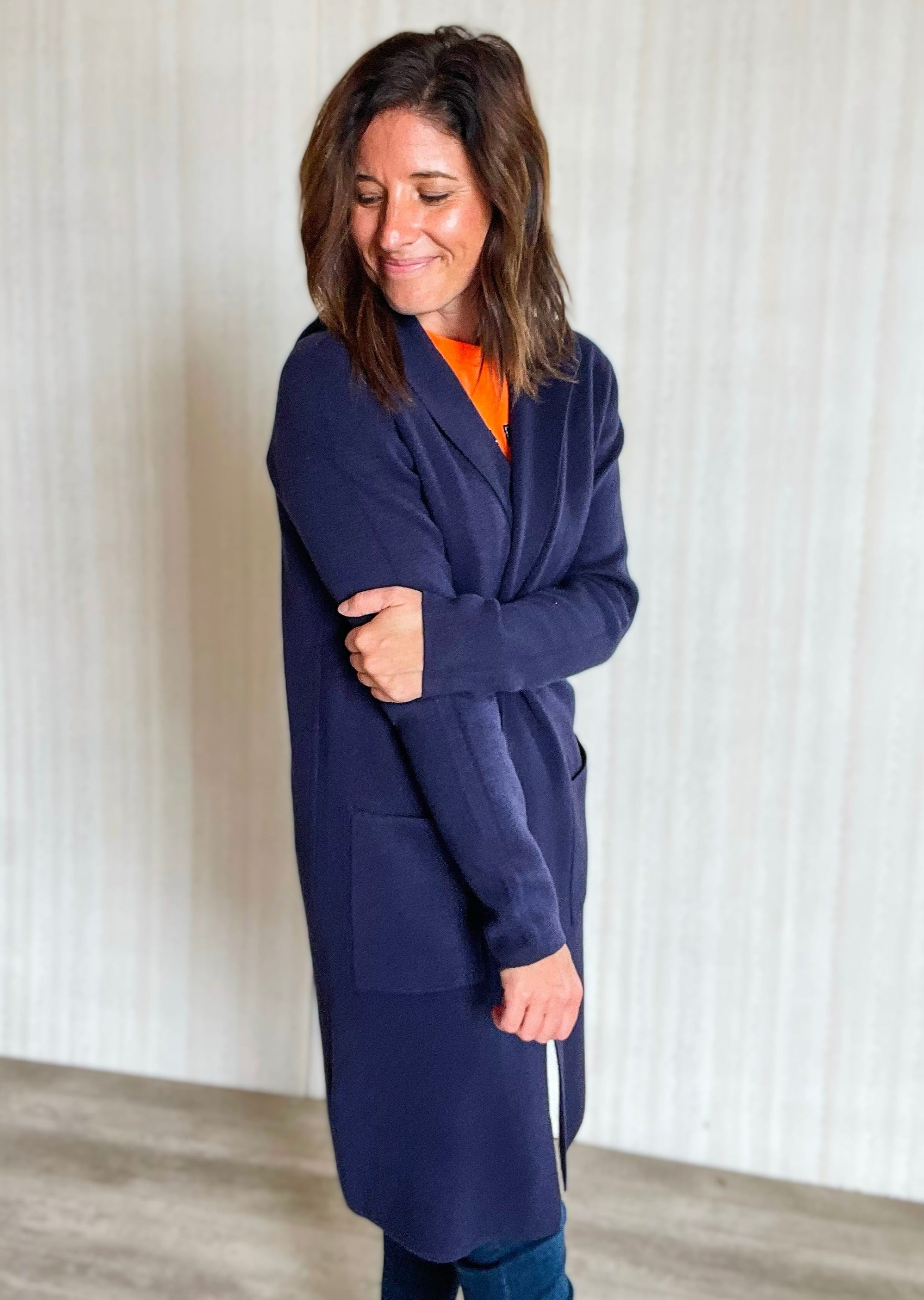 Womens navy hooded outlet cardigan