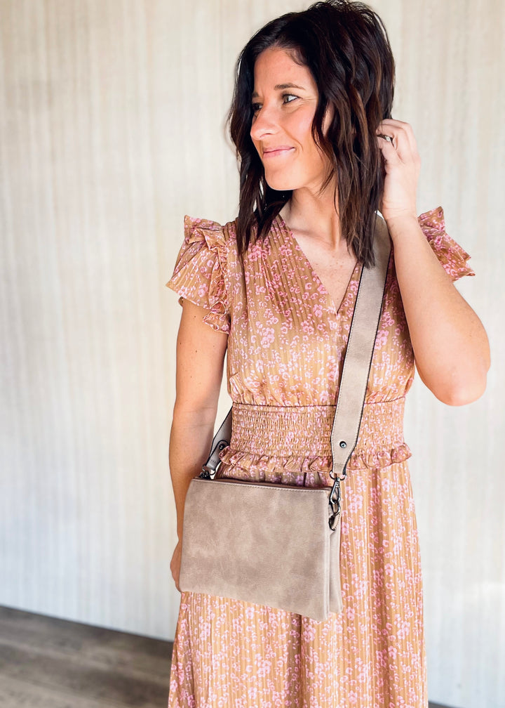 Beige Crossbody with Chain Strap