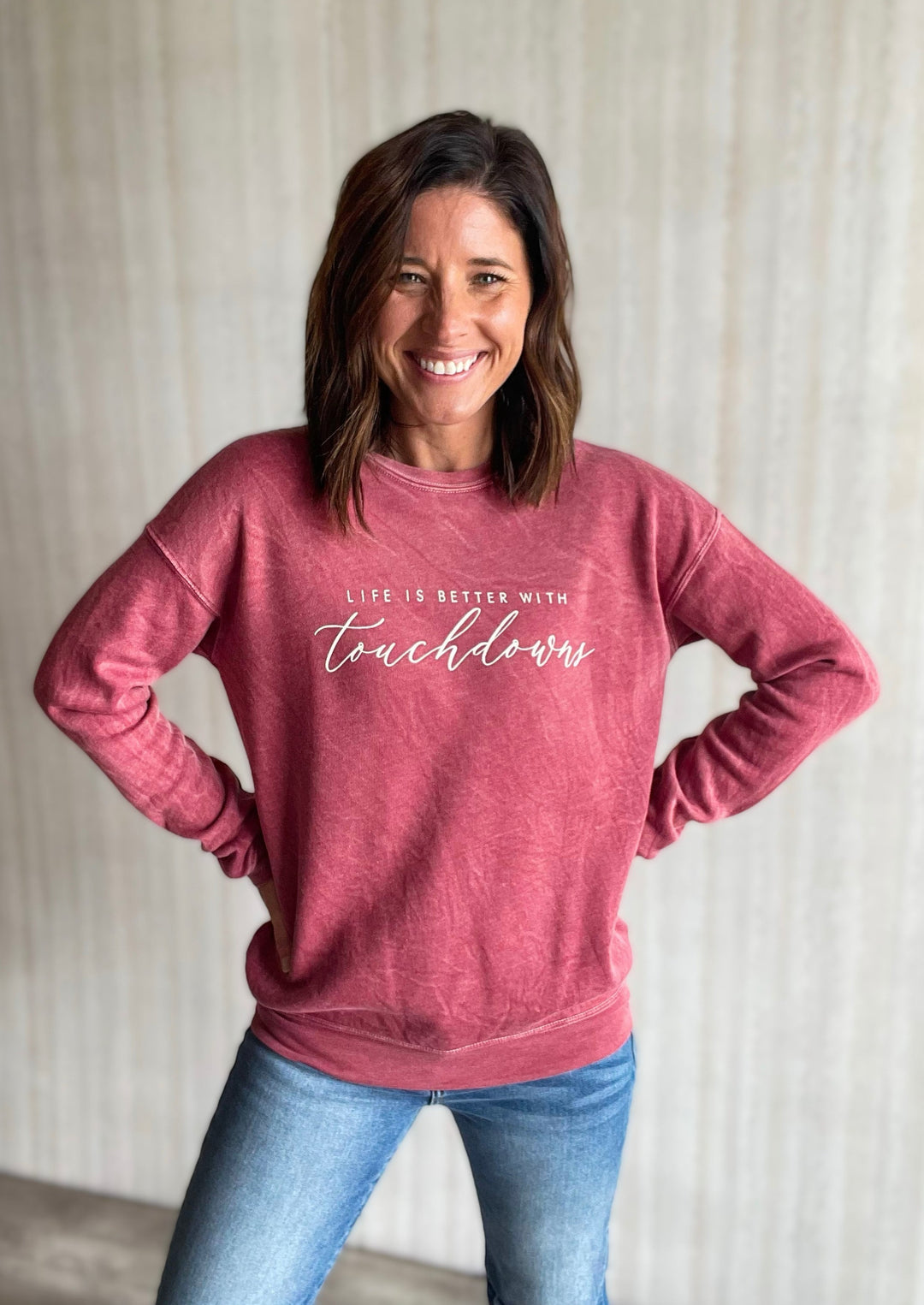 Maroon Life is Better With Touchdowns Sweatshirt