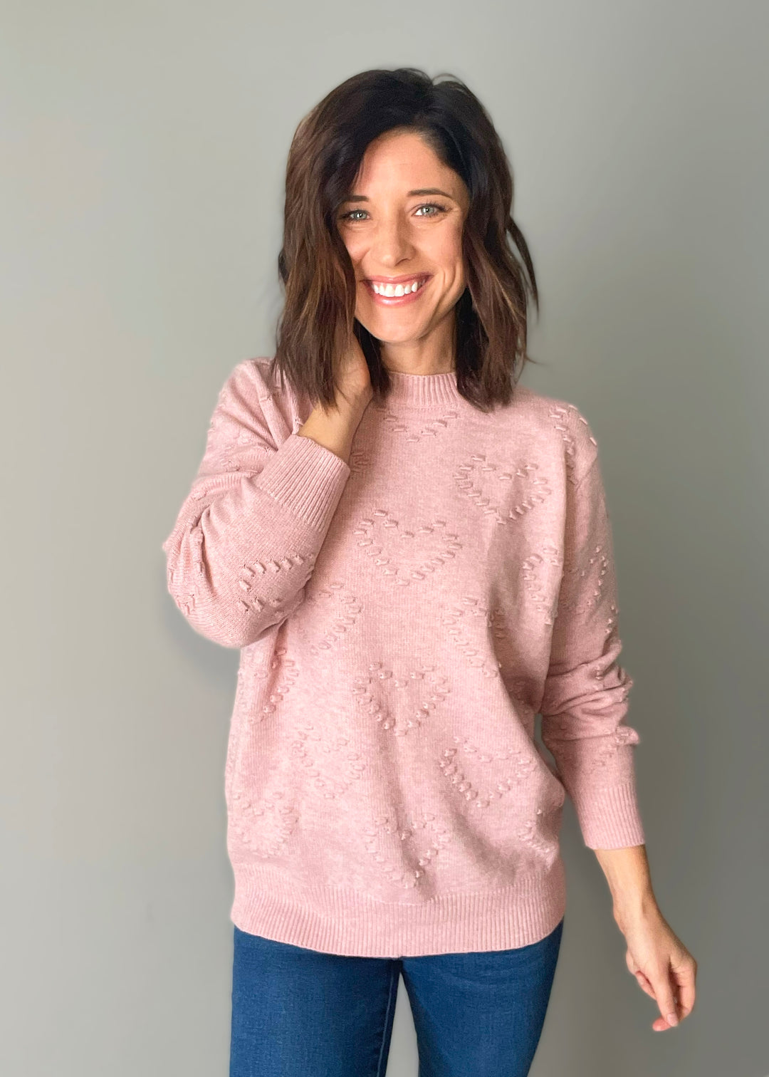 Pink Heart Sweater