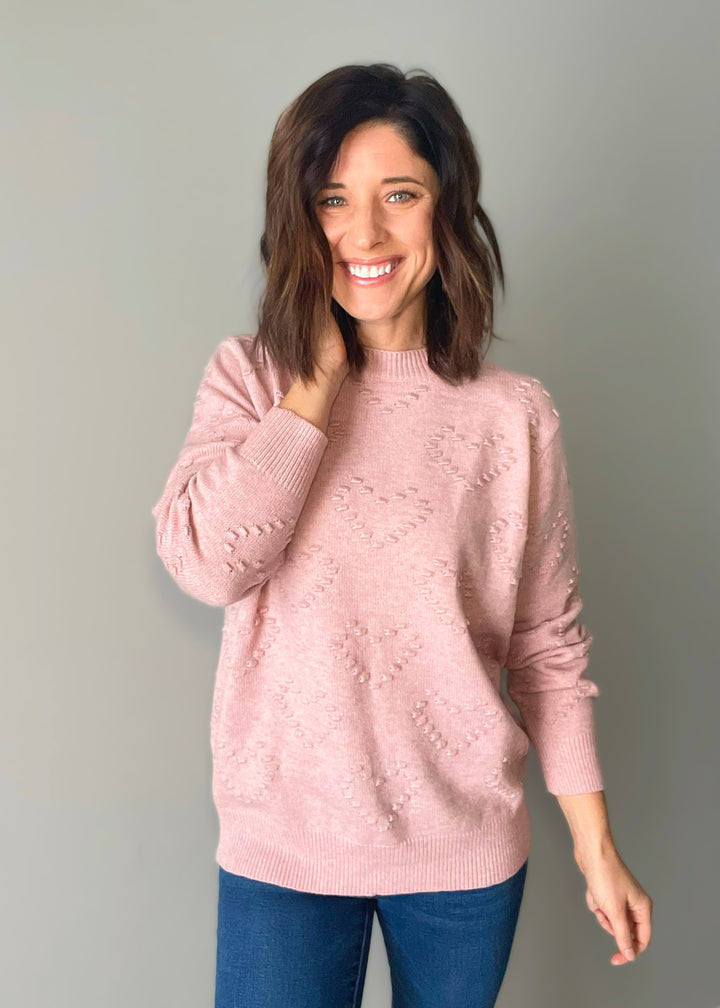 Pink Heart Sweater