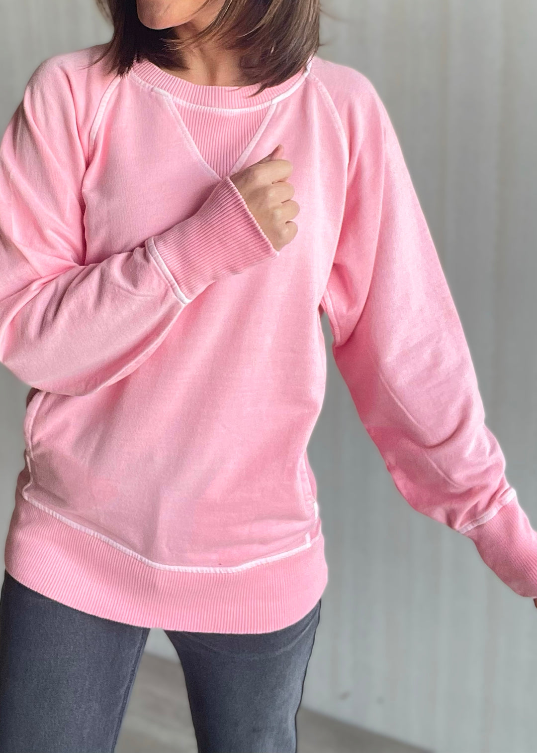 Cute Women's Bubblegum Pink Pullover Sweatshirt