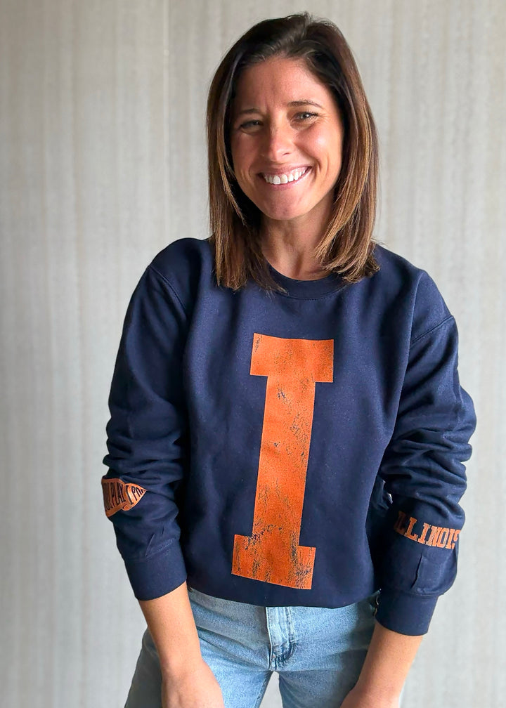 “I” Illinois Cuff Sweatshirt