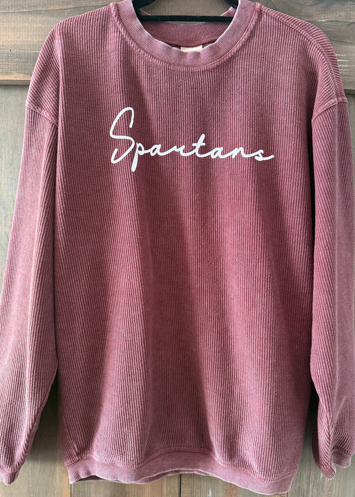 Maroon Corded Spartans Pullover Sweatershirt