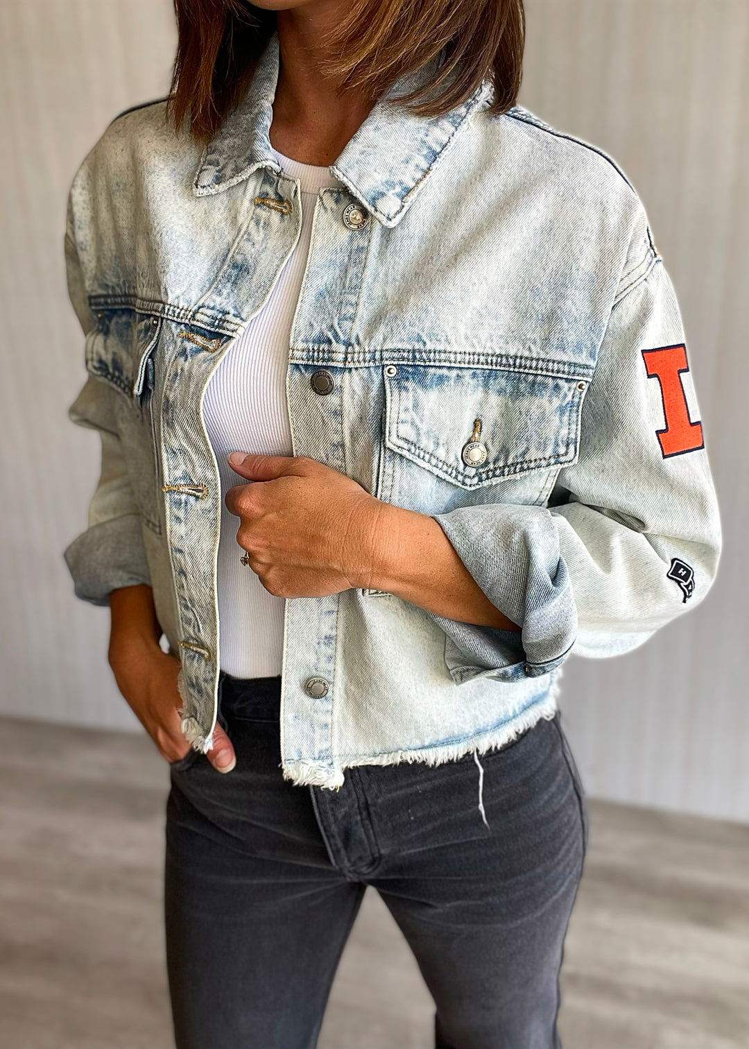 Women's Cropped Illinois Jean Jacket