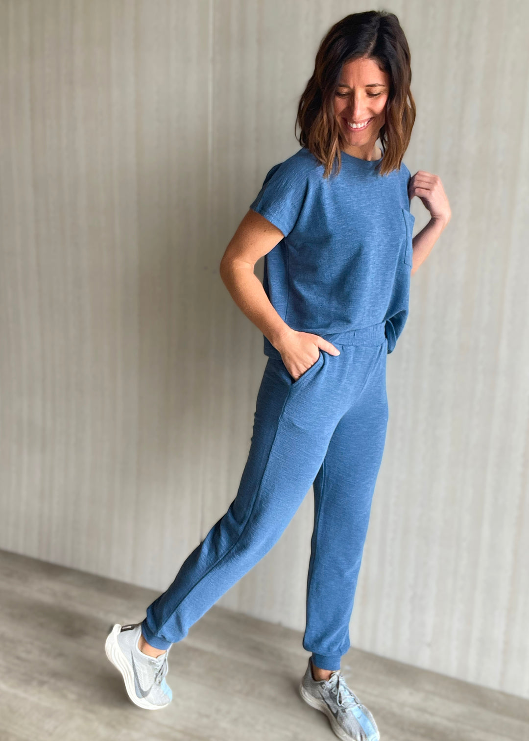 Women's Dusty Blue Jogger Set | Women's Cute Lounge Sets