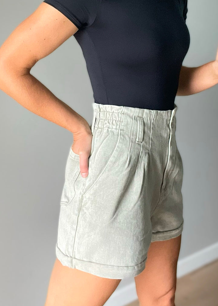 Women's Sage Paper Bag Shorts