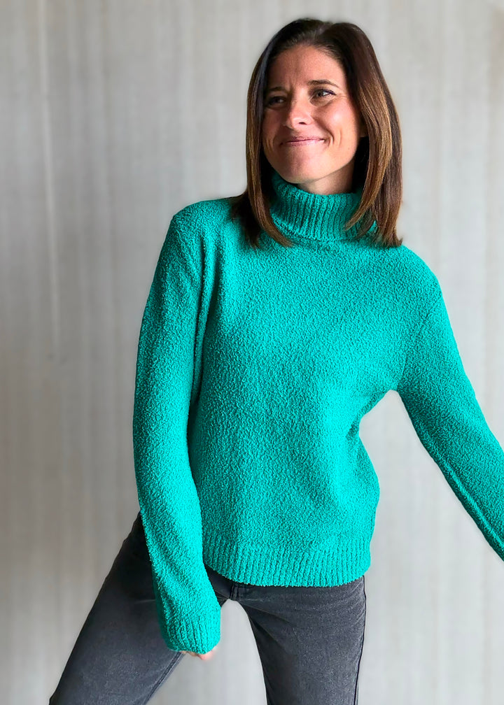 Soft Green Turtleneck Sweater