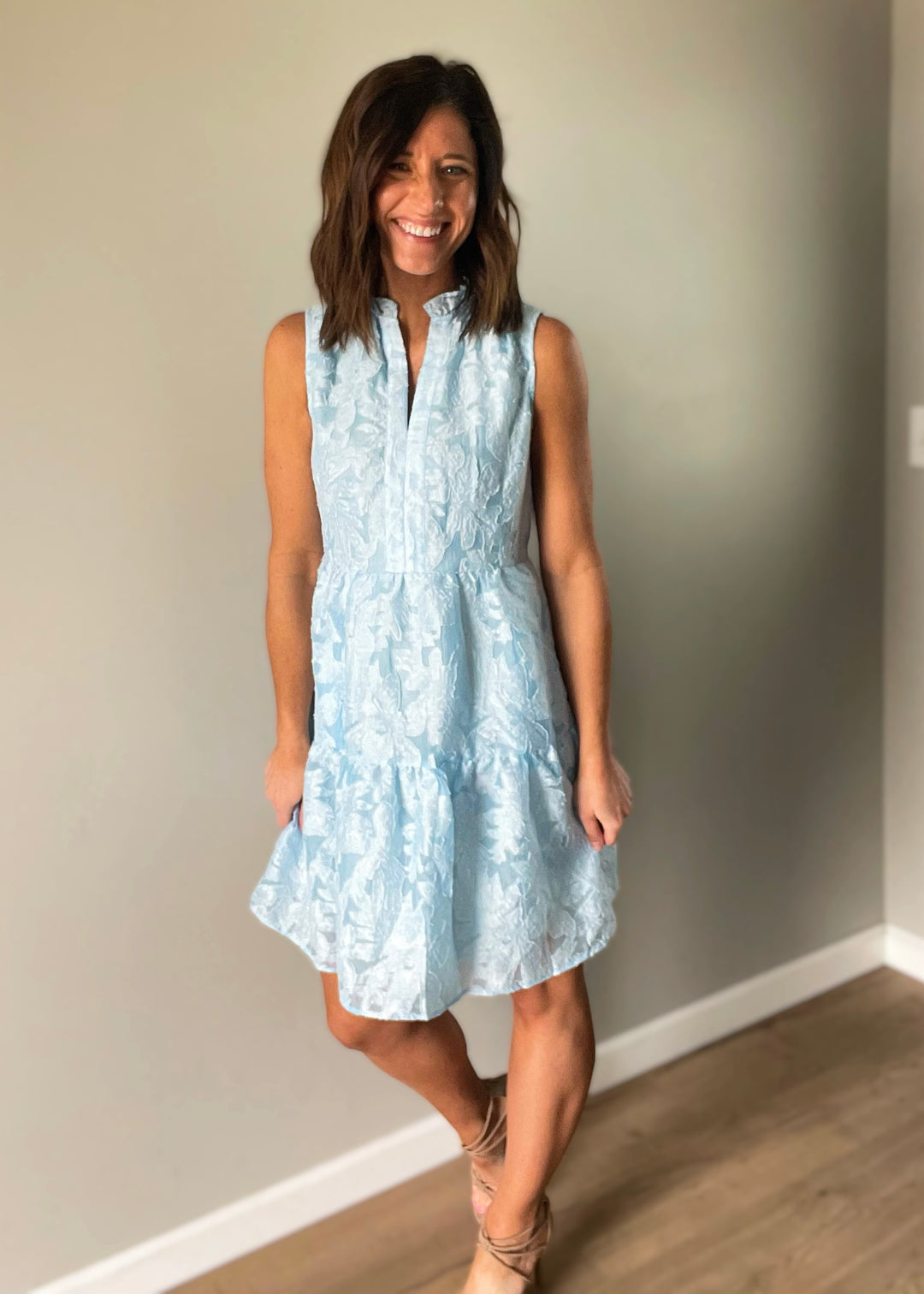 Light Blue Lace Sleeveless Dress | Women's Spring Dresses