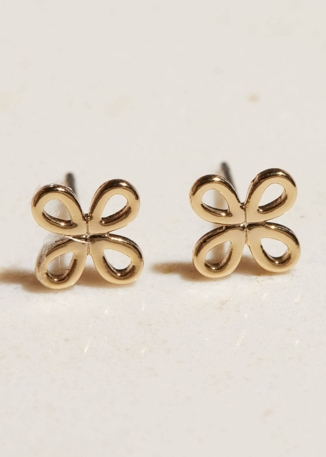 Gold signature stud earrings