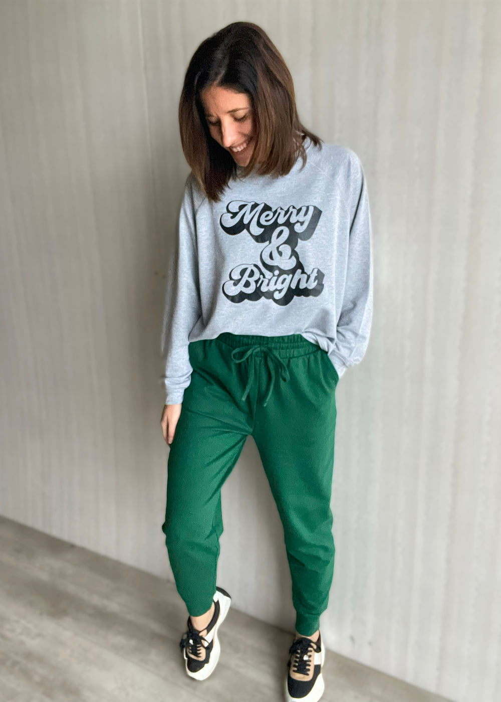 Women's Dark Green French Terry Joggers