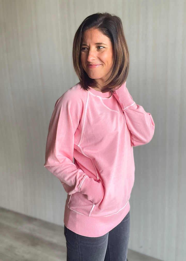 Cute Women's Bubblegum Pink Pullover Sweatshirt