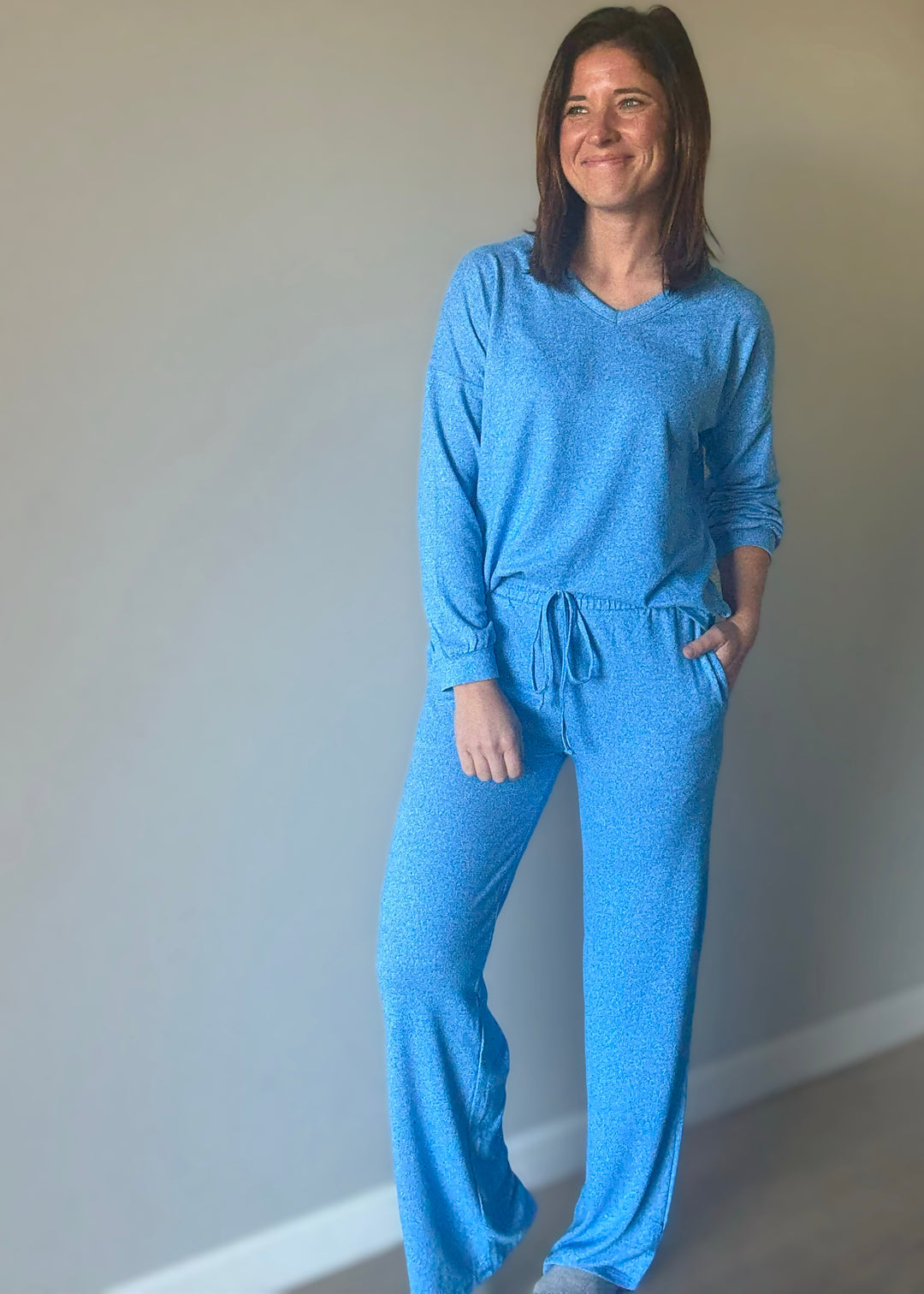 Women's Comfy Blue Pajama Set