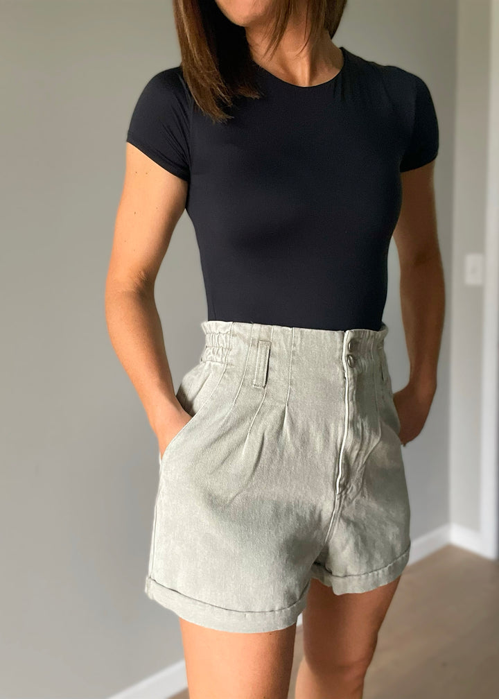 Women's Sage Paper Bag Shorts