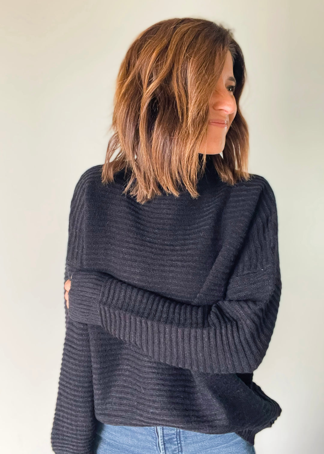 Women's Black Turtleneck Sweater