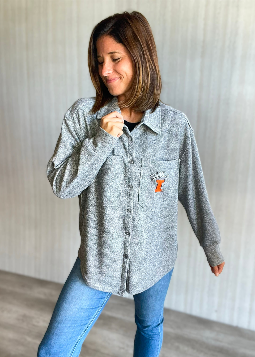 Women's Illinois Gray Shacket Jacket