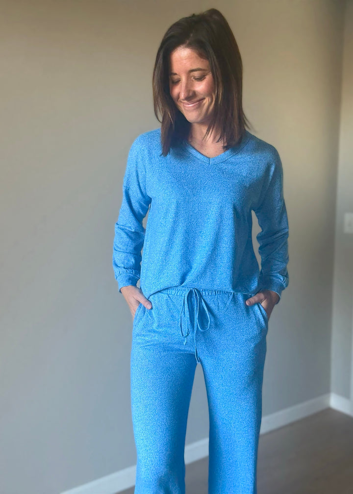 Women's Comfy Blue Pajama Set
