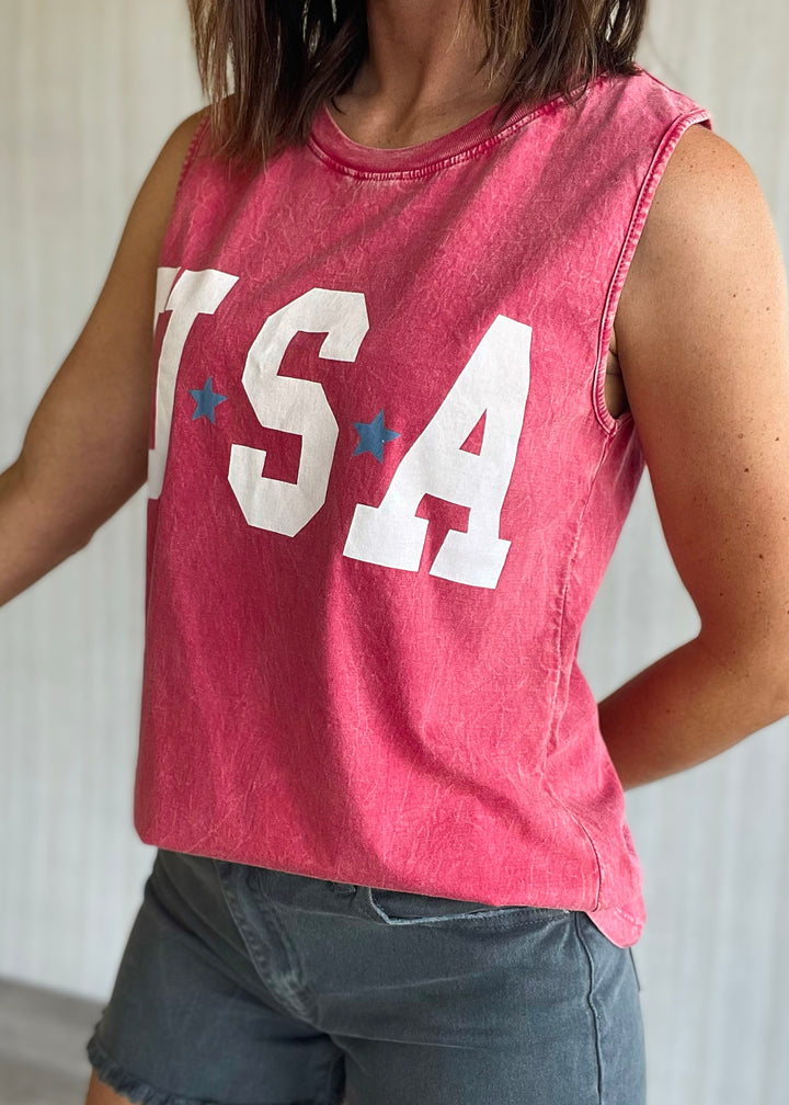 Women's USA Red Tank Top