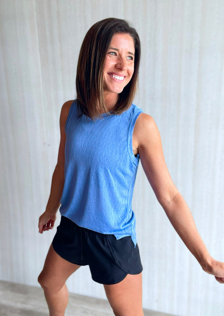 Women's blue athleisure tank | Classic Blend Tank (Blue)