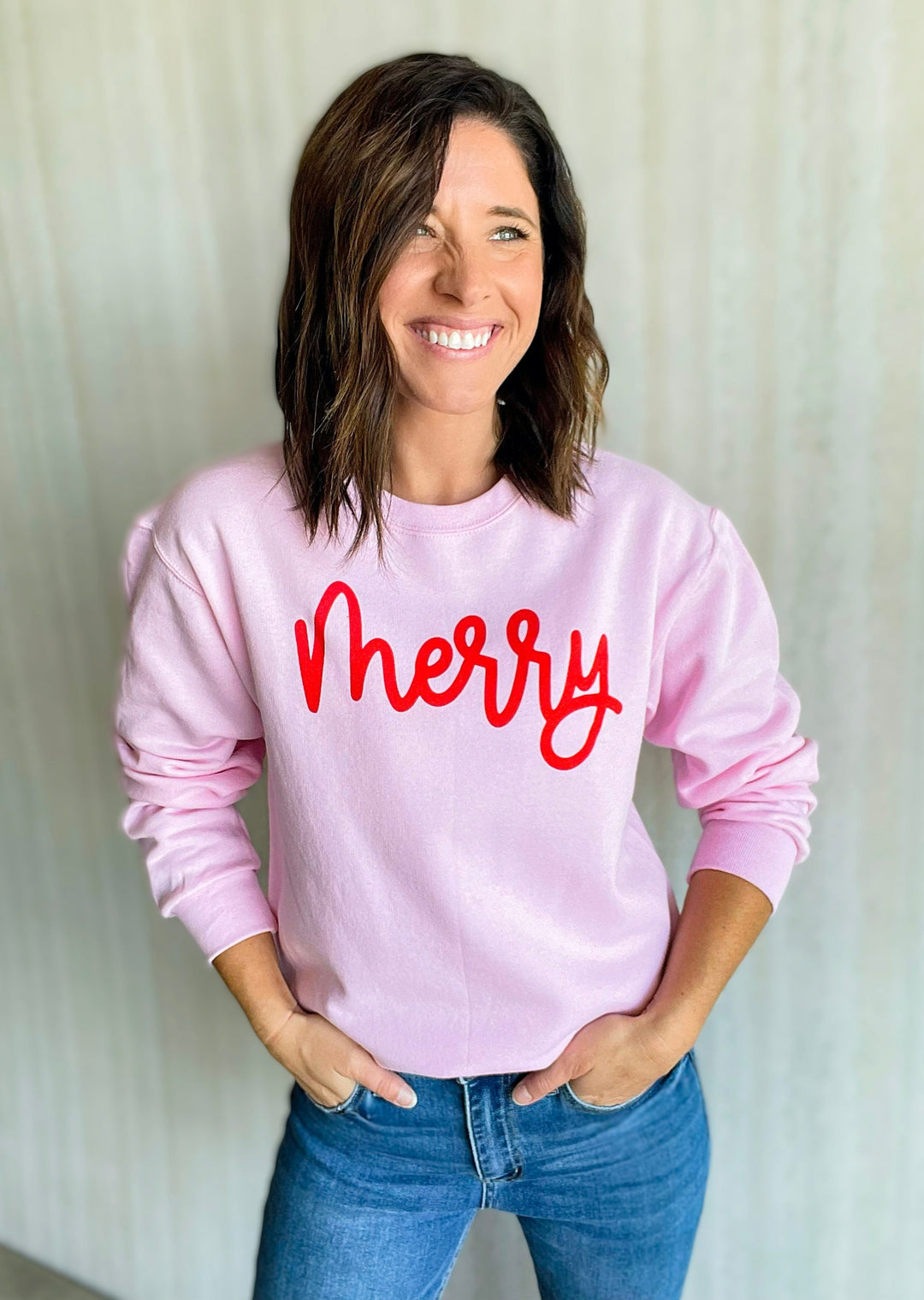 Pink Christmas Sweatshirt - Merry Pink Sweatshirt 