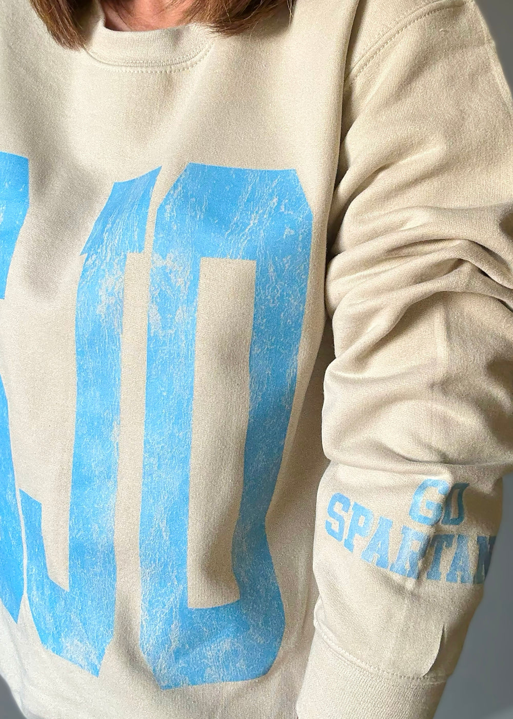 St. Joseph-Ogden SJO Women's Sweatshirt | Cream & Columbia Blue | St. Joseph Ogden SJO Fanwear