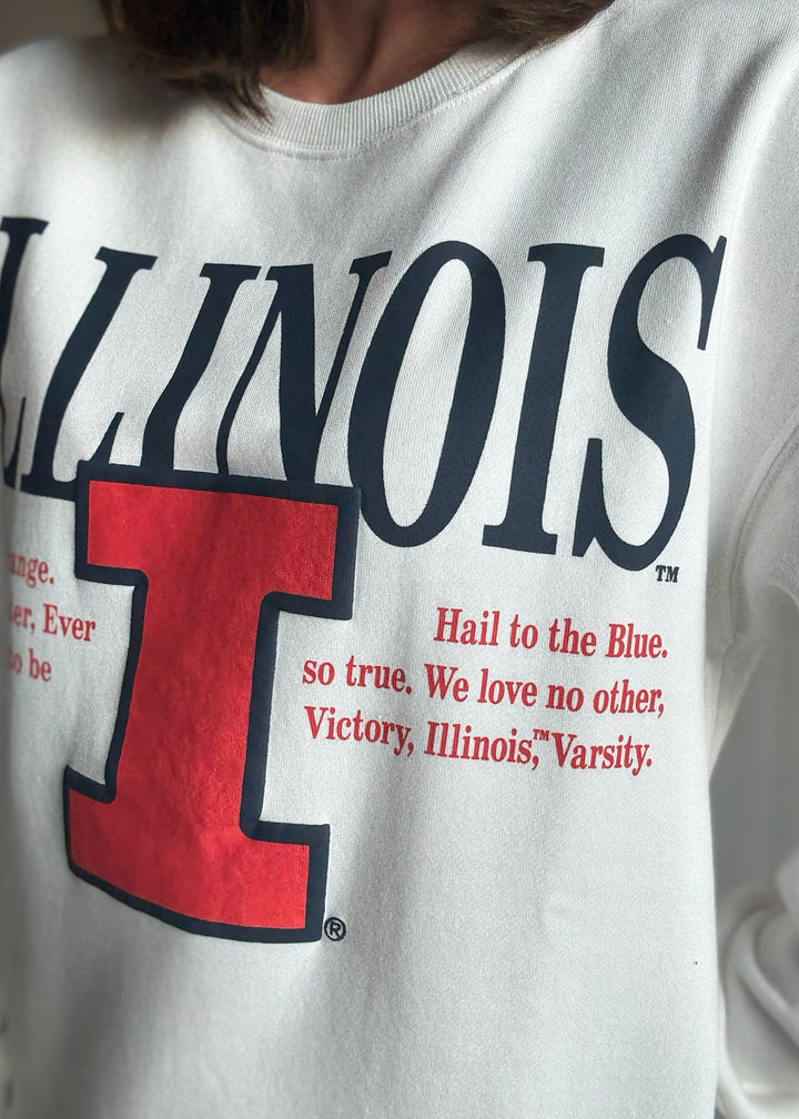 Women's Illinois Hail To the Orange Sweatshirt in white