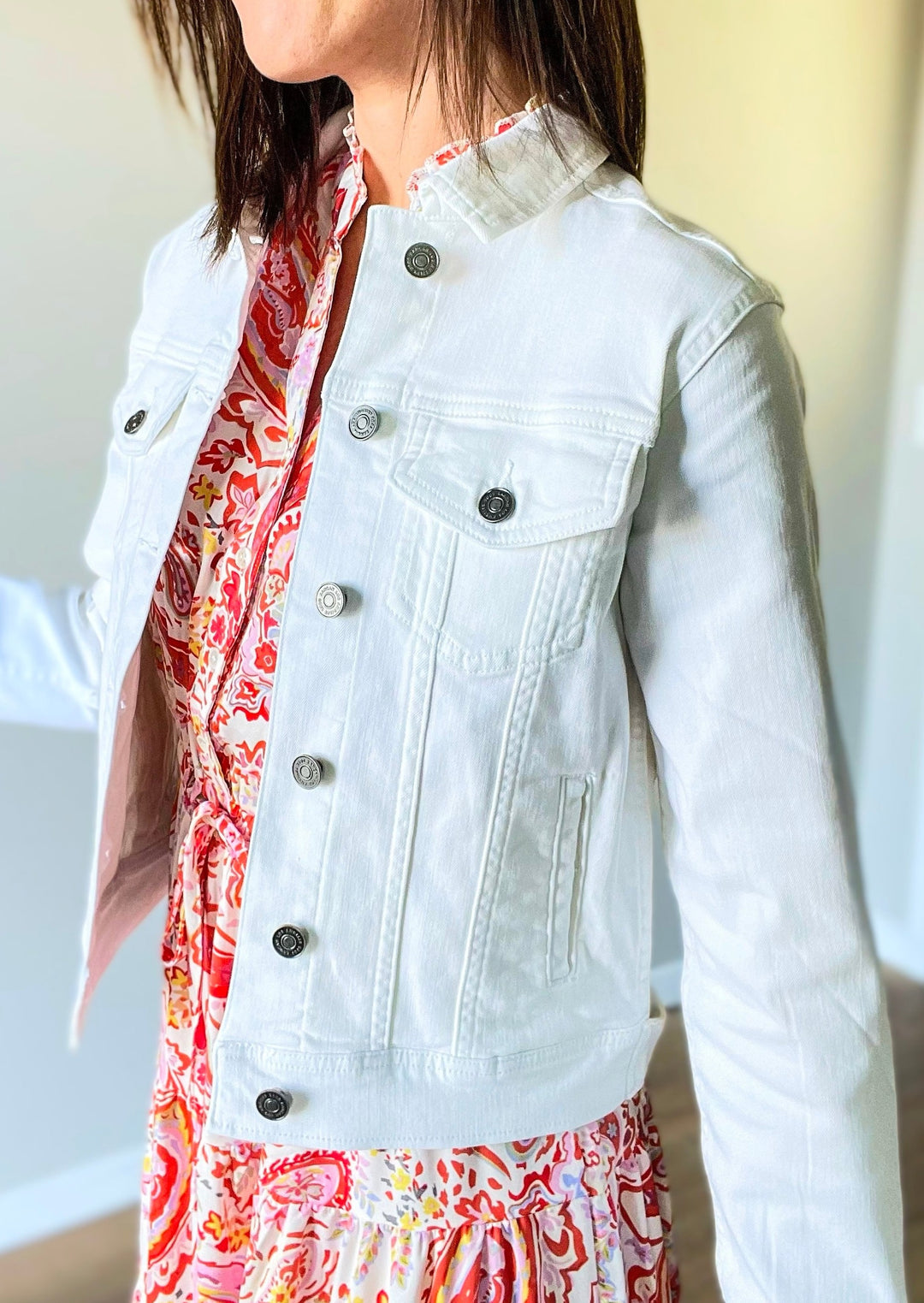 Women's White Denim Jacket