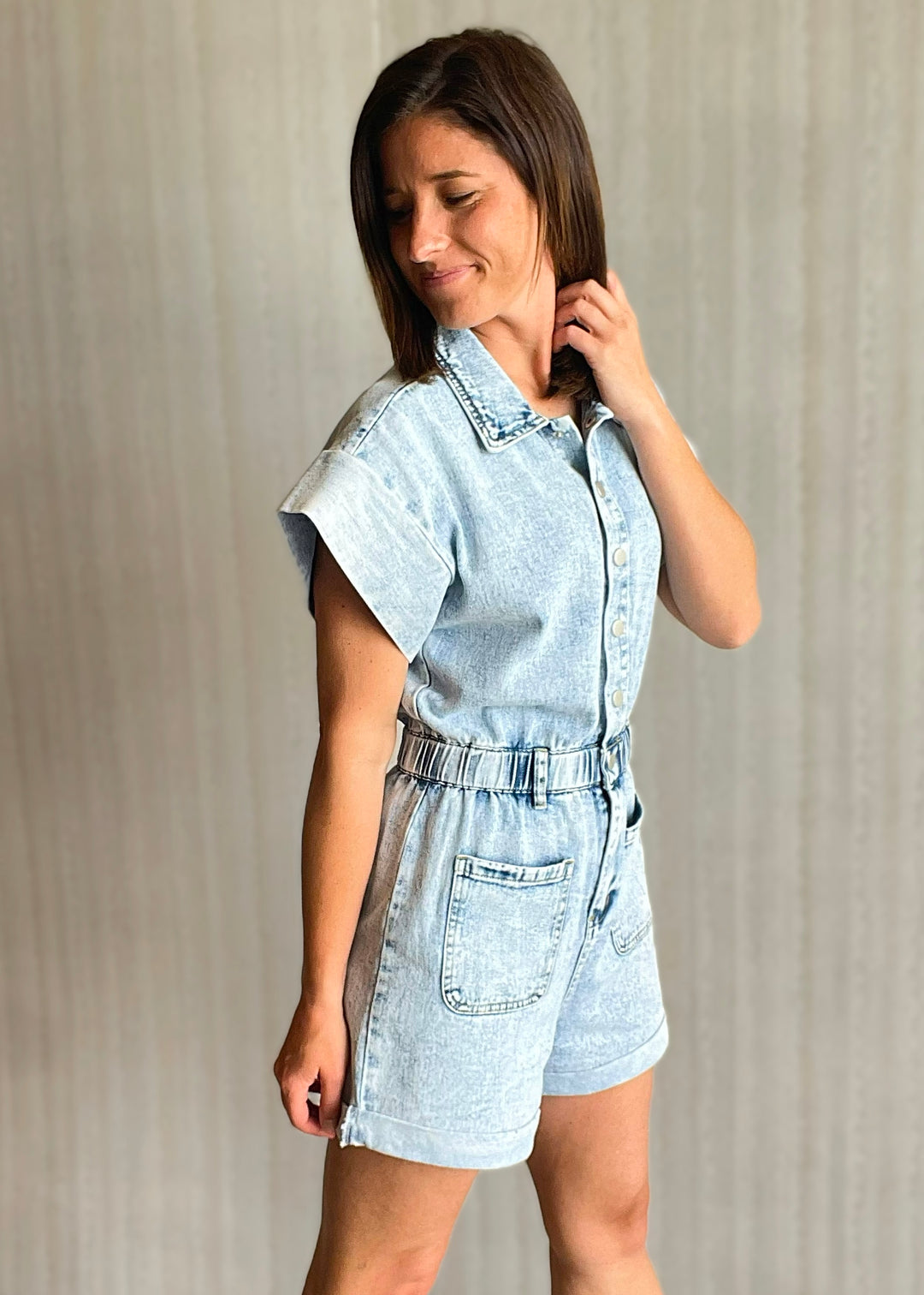 Women's Light Denim Romper | Country Concert Outfit