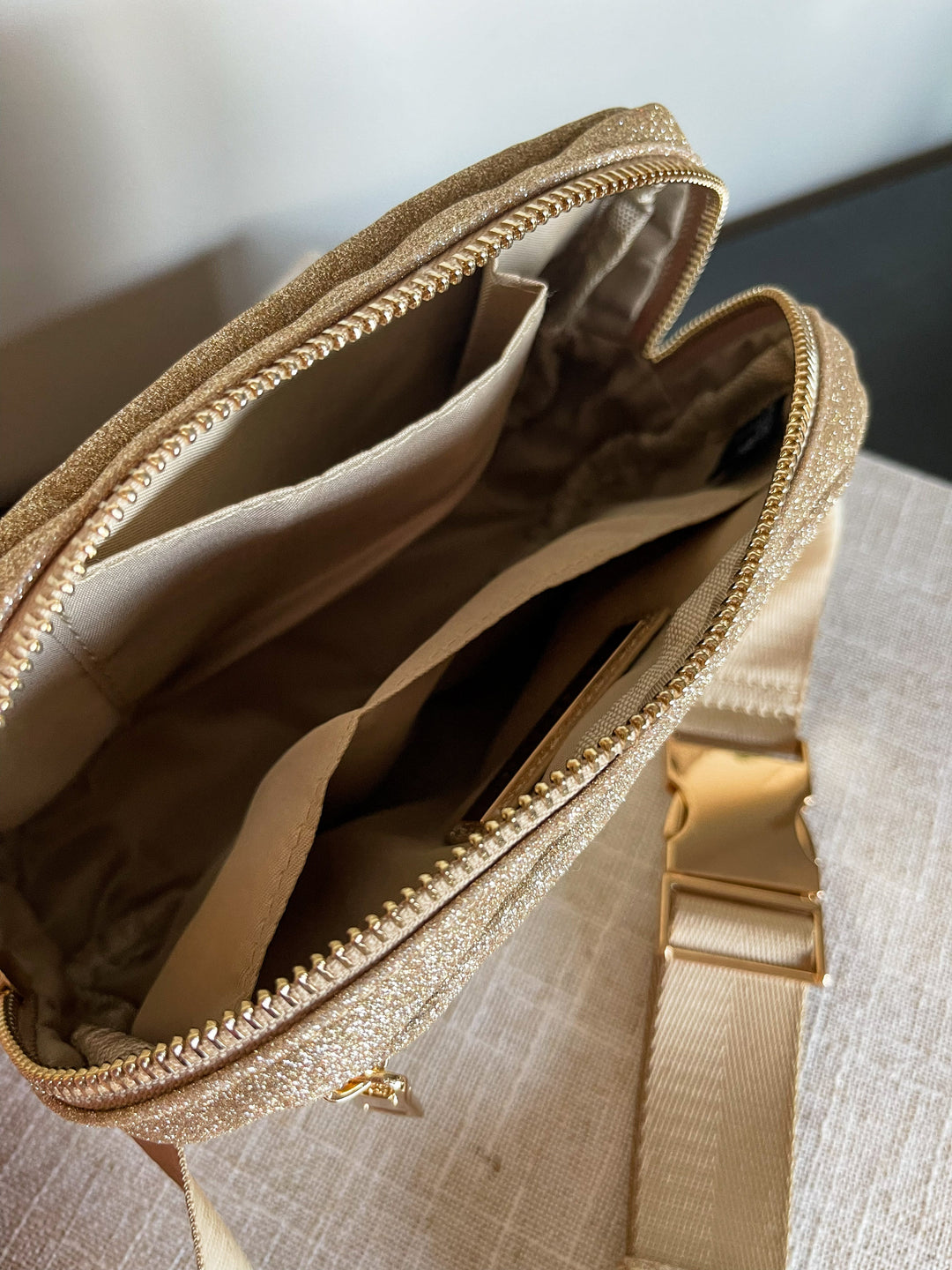 Gold Sparkly Belt/Sling Bag