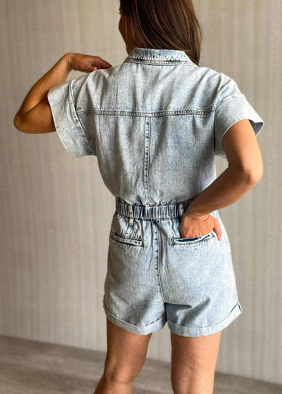 Women's Light Denim Romper | Country Concert Outfit