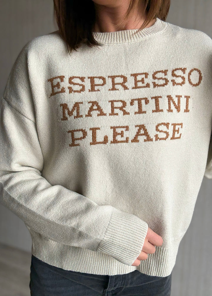 Women's Espresso Martini Please Cream Sweater