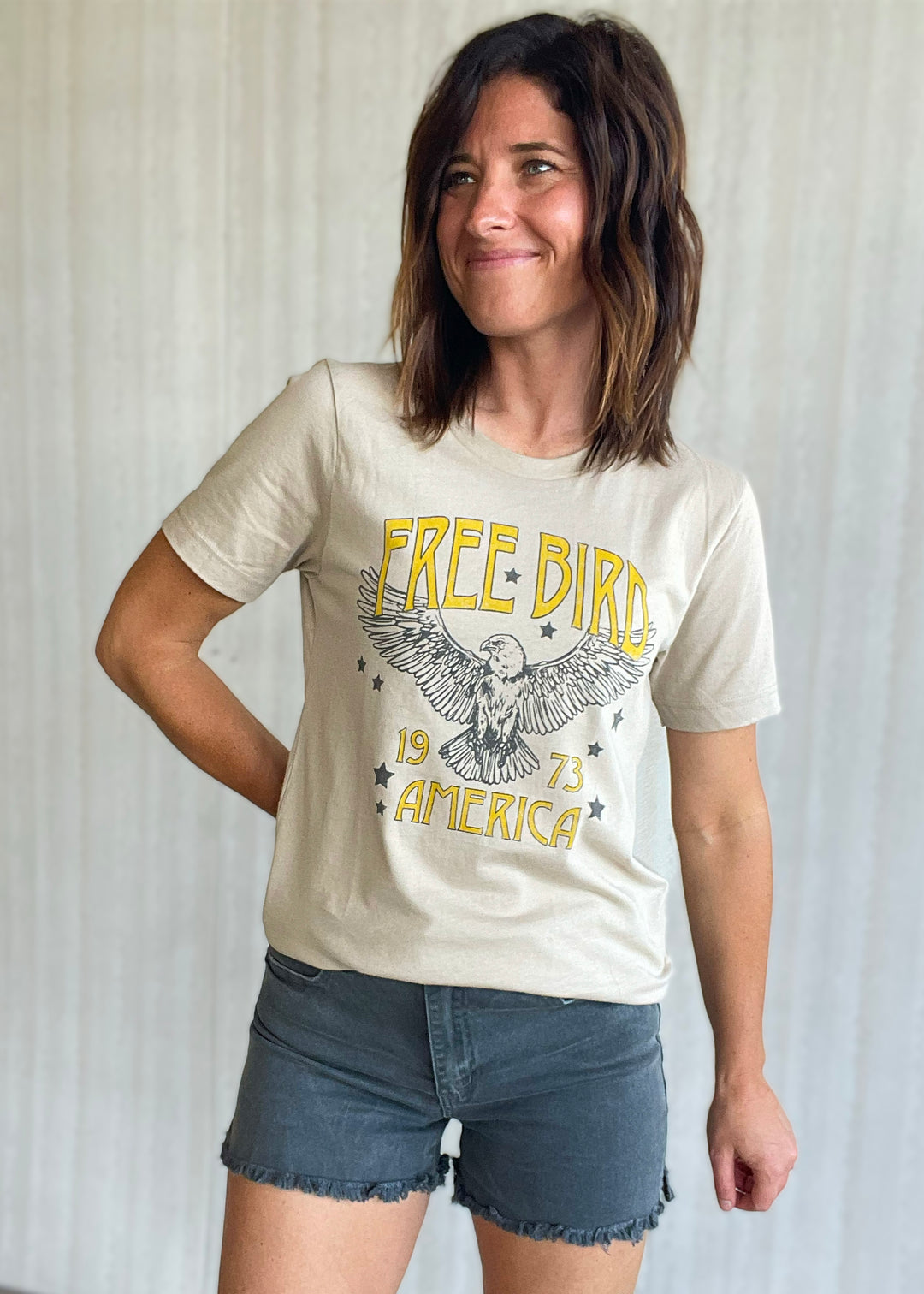 Women's Tan Free Bird American Shirt