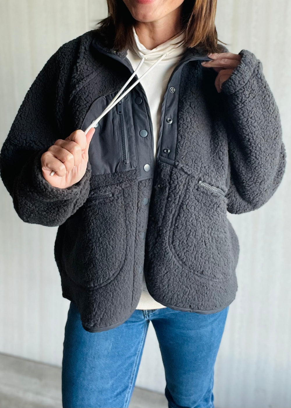 Women's Charcoal Sherpa Jacket