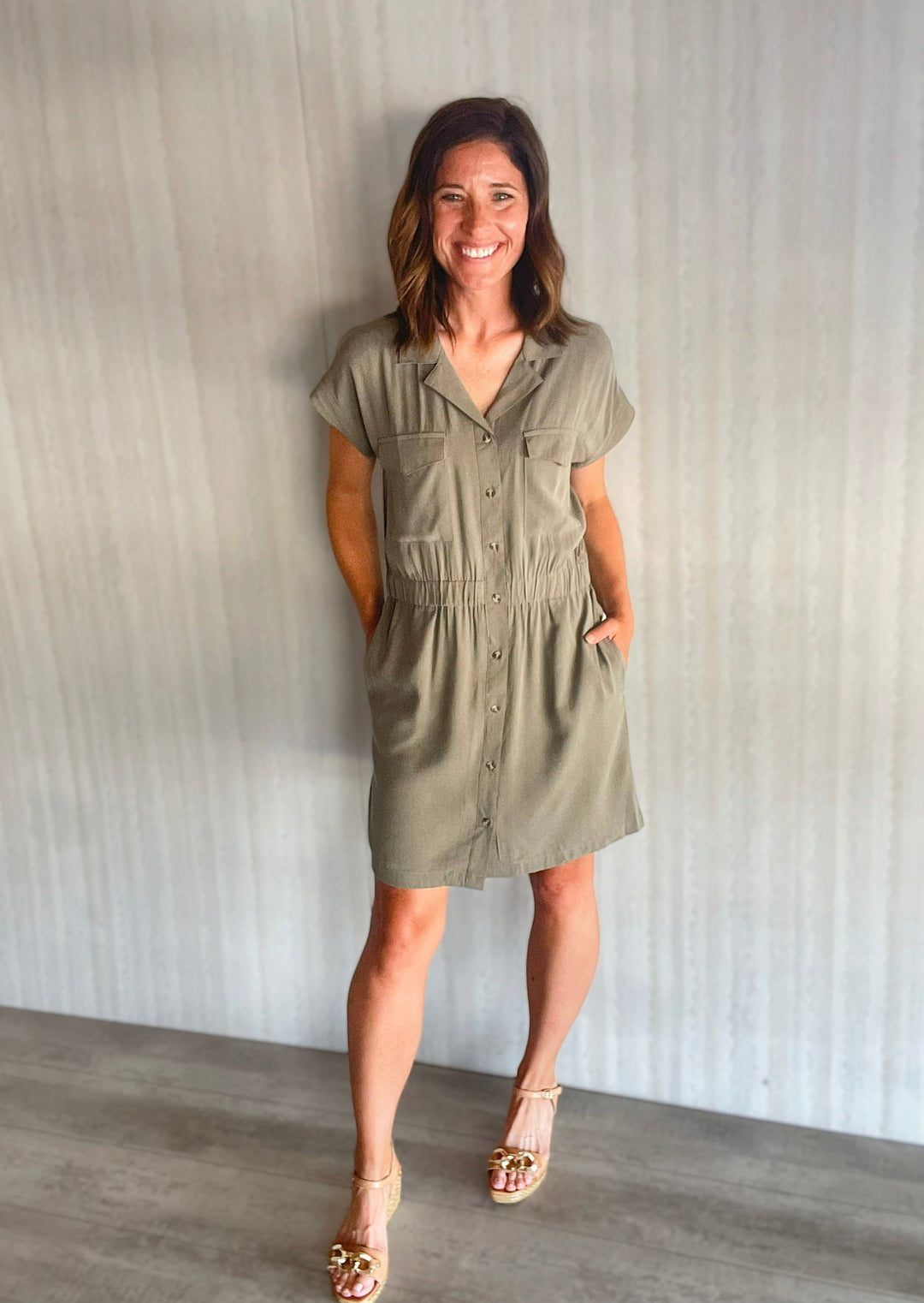 Smokey Olive Maya Dress | Thread & Supply | Work Shirt Dress