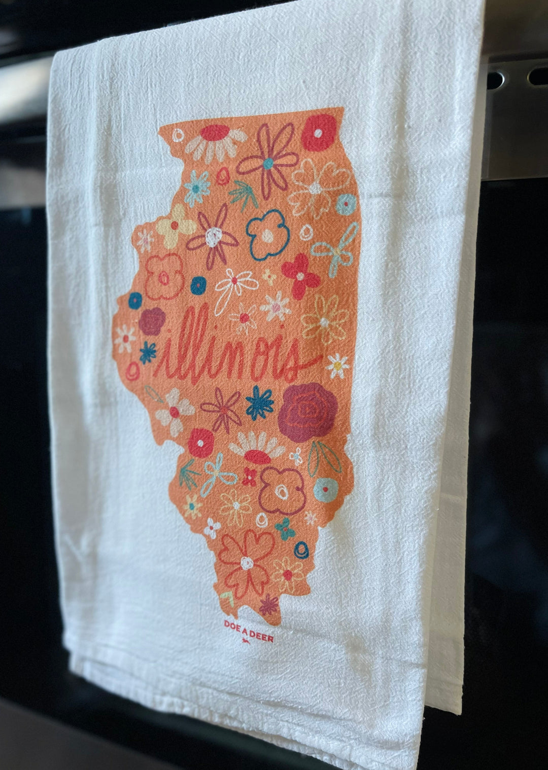 Illinois Floral State Kitchen Towel