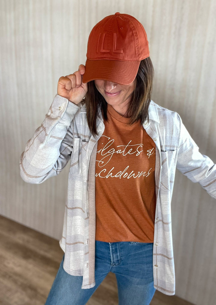 Burnt Orange ILL Hat | Illinios Hat for Illinois Games | Central Illinois Women's Clothing Boutique