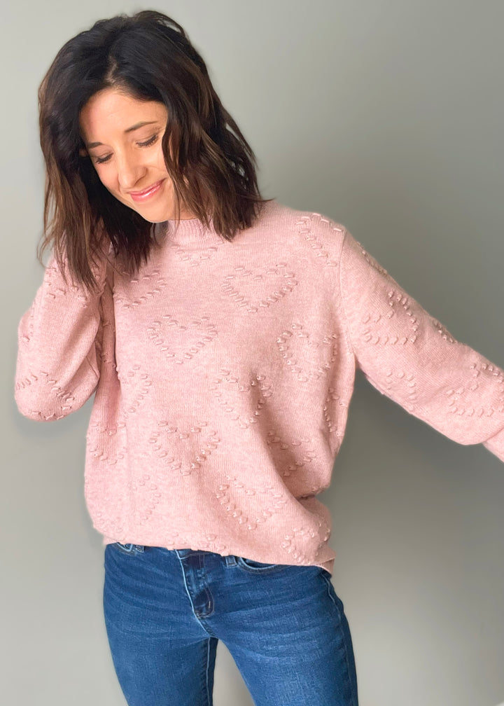 Pink Heart Sweater