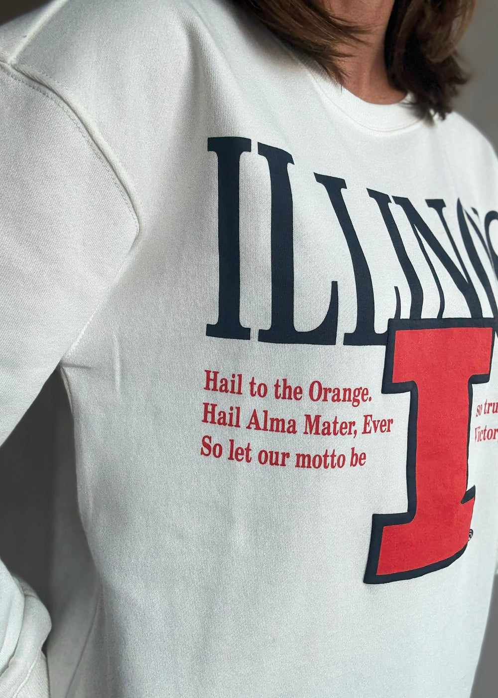 Women's Illinois Hail To the Orange Sweatshirt in white