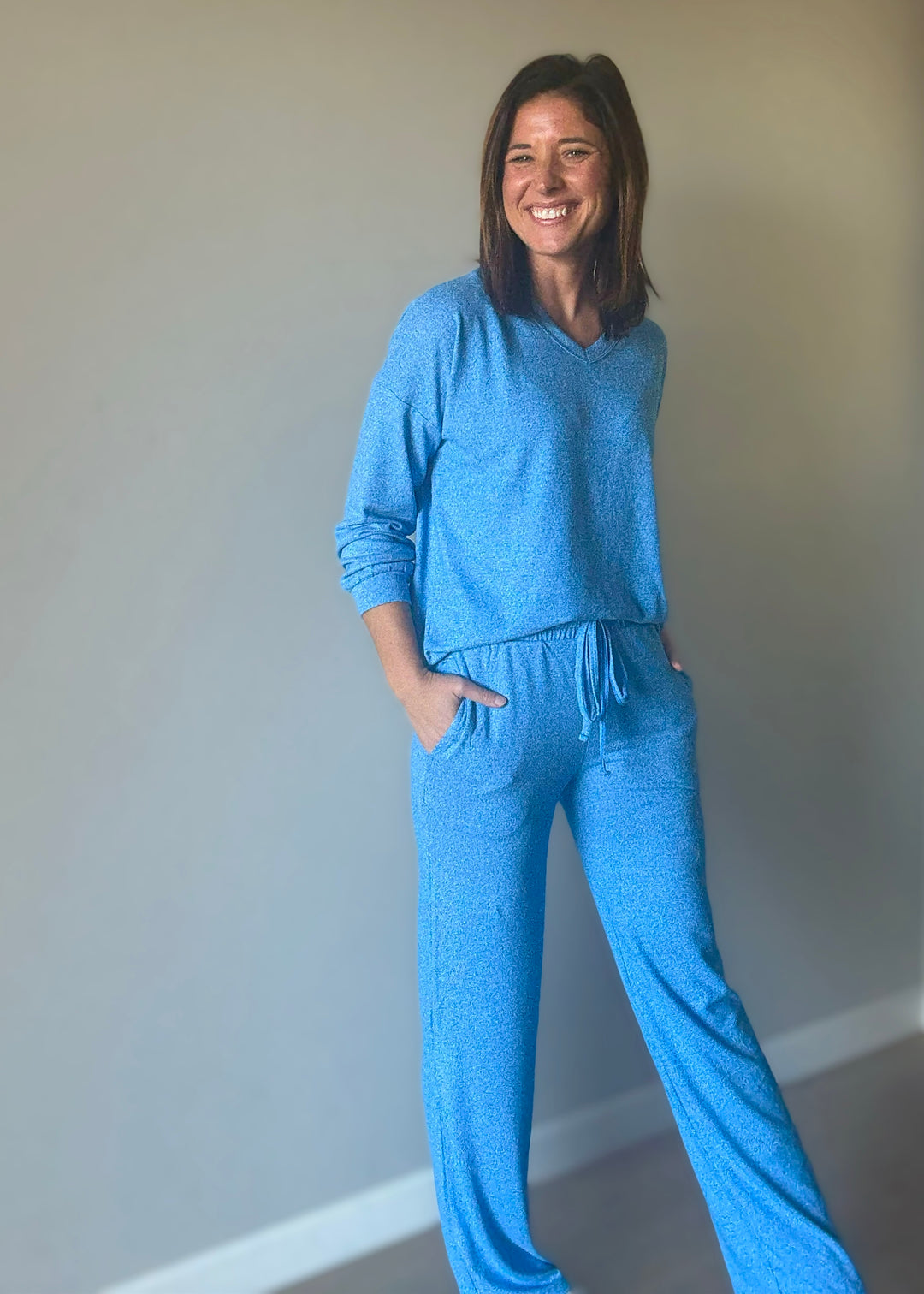 Women's Comfy Blue Pajama Set