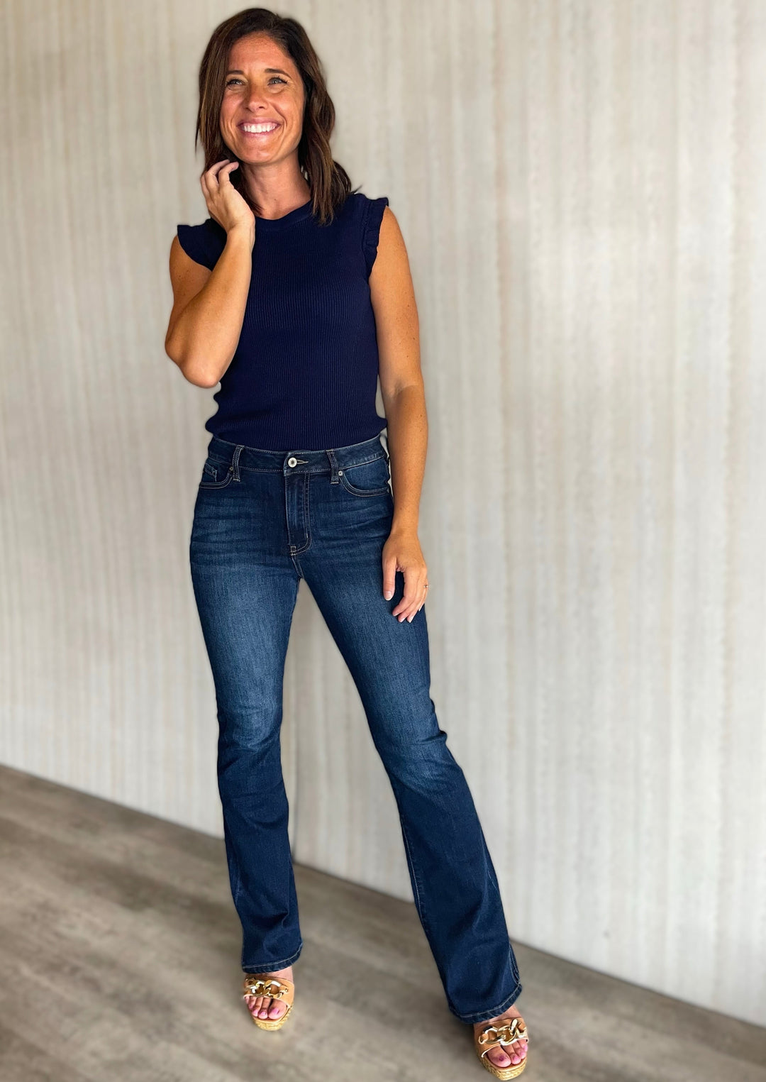 KanCan High Rise Side Slit Bootcut Jeans